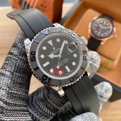 Rolex Yacht Master Replica with Black Dial Stainless Steel 8215 Automatic Movement 40MM*12MM Watch